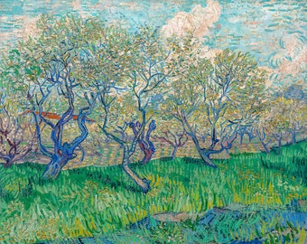 Van Gogh, Orchard in Blossom, 1889 | Art Print | Canvas Print | Fine Art Poster | Art Reproduction | Archival Giclee | Gift Wrapped