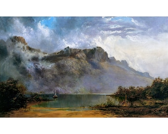 WC Piguenit, Mount Olympus, Lake St Clair, Tasmania, The Source Of The Derwent, 1875 | Art Print | Canvas Print | Fine Art Poster | Art