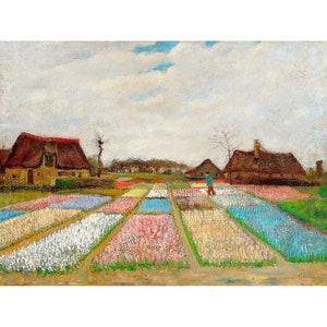 Van Gogh, Bulb Fields, Tulips, 1883 | Art Print | Canvas Print | Fine Art Poster | Art Reproduction | Archival Giclee | Gift Wrapped
