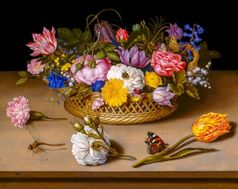 Ambrosius Bosschaert, Flower Still Life, 1614 | Art Print | Canvas Print | Fine Art Poster | Art Reproduction | Archival Giclee | Gift Wrap