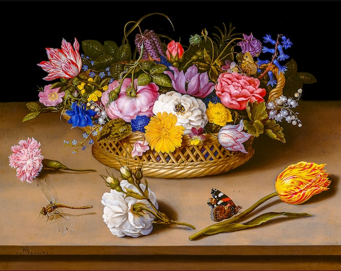 Ambrosius Bosschaert, Flower Still Life, 1614 | Art Print | Canvas Print | Fine Art Poster | Art Reproduction | Archival Giclee | Gift Wrap