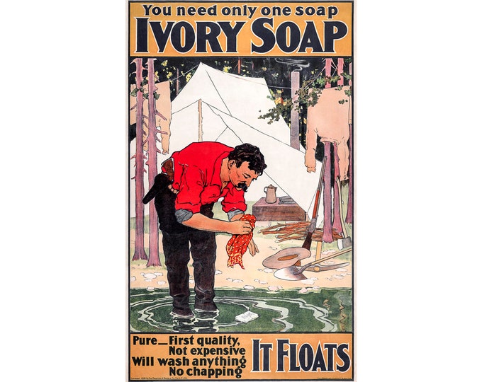 You Need Only One Soap, Ivory Soap, Strobridge & Co | Art Print | Canvas Print | Fine Art Poster | Art Reproduction | Archival Giclee | Gift