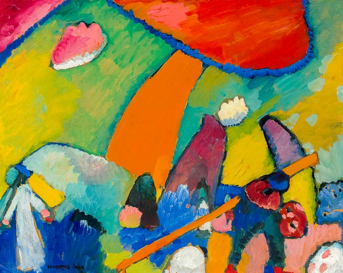 Wassily Kandinsky, Beach Scene ,1909 | Art Print | Canvas Print | Fine Art Poster | Art Reproduction | Archival Giclee | Gift Wrapped