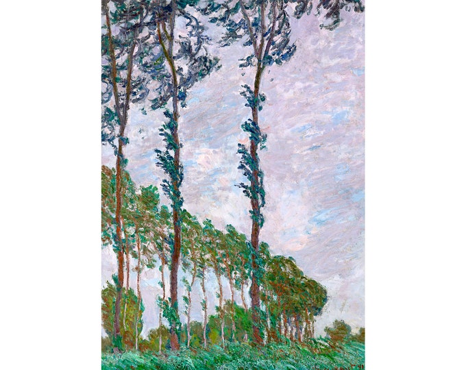 Claude Monet, Wind Effect, Series of The Poplars, 1891 | Art Print | Canvas Print | Fine Art Poster | Art Reproduction | Archival Giclee