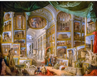 Giovanni Paolo Panini, Ancient Rome, 1757 | Art Print | Canvas Print | Fine Art Poster | Art Reproduction | Archival Giclee | Gift Wrapped