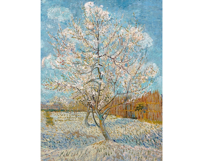 Van Gogh, The Pink Peach Tree, 1888 | Art Print | Canvas Print | Fine Art Poster | Art Reproduction | Archival Giclee | Gift Wrapped