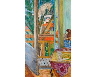 Pierre Bonnard, La porte-fenêtre avec chien, The door window with dog, 1927 | Art Print | Canvas Print | Fine Art Poster | Art Reproduction