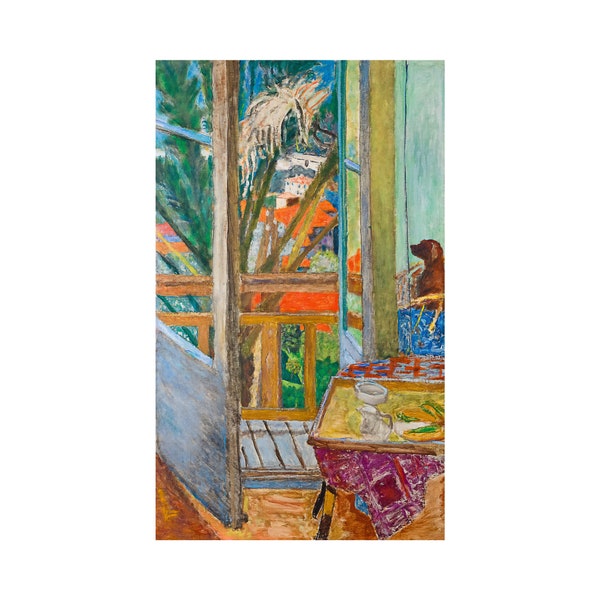 Pierre Bonnard, La porte-fenêtre avec chien, The door window with dog, 1927 | Art Print | Canvas Print | Fine Art Poster | Art Reproduction