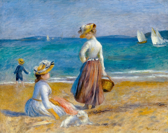 Auguste Renoir, Figures on the Beach, 1890 | Art Print | Canvas Print | Fine Art Poster | Art Reproduction | Archival Giclee | Gift Wrapped