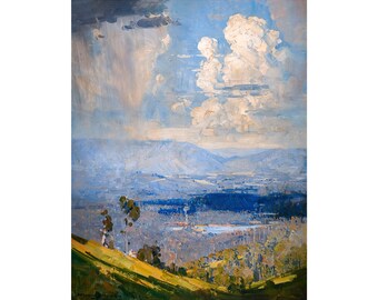 Arthur Streeton, Silvan Dam, 1939 | Art Print | Canvas Print | Fine Art Poster | Art Reproduction | Archival Giclee | Gift Wrapped