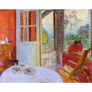 Pierre Bonnard, Dining Room in the Country, Grande salle à manger dans le jardin, 1935 | Art Print | Canvas Print | Fine Art Poster, Bonnard