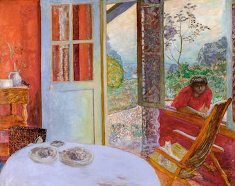 Pierre Bonnard, Dining Room in the Country, Grande salle à manger dans le jardin, 1935 | Art Print | Canvas Print | Fine Art Poster, Bonnard