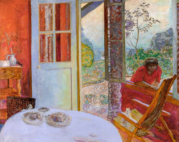 Pierre Bonnard, Dining Room in the Country, Grande salle à manger dans le jardin, 1935 | Art Print | Canvas Print | Fine Art Poster, Bonnard