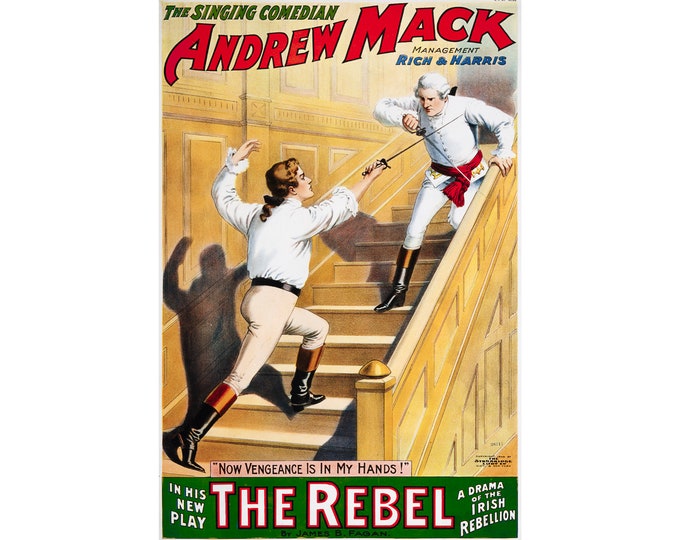 Singing Comedian, Andrew Mack, The Rebel | Art Print | Canvas Print | Fine Art Poster | Art Reproduction | Archival Giclee | Gift Wrapped