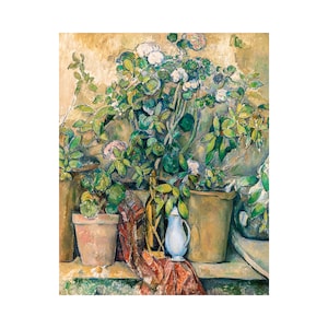 Paul Cézanne, Terracotta Pots and Flowers, 1892 | Art Print | Canvas Print | Fine Art Poster | Art Reproduction | Archival Giclee | Gift