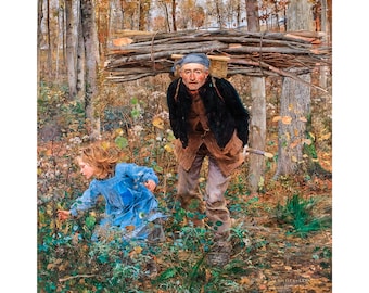 Jules Bastien-Lepage, Le Pere Jacques, The Wood Gatherer, 1881 | Art Print | Canvas Print | Fine Art | Art Reproduction | Archival Giclee