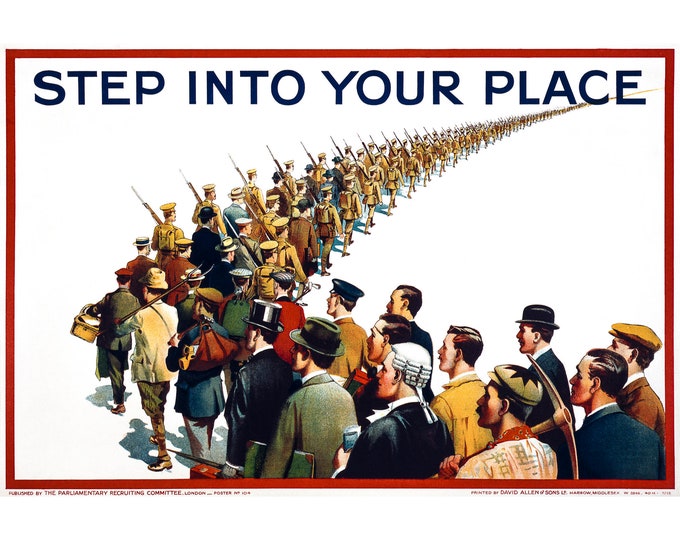 War Propaganda Poster, Step Into Your Place, Britain | Art Print | Canvas Print | Fine Art Poster | Art Reproduction | Archival Giclee