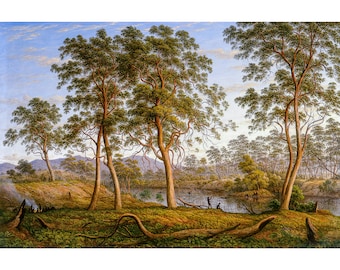 John Glover, Natives on the Ouse River, Van Diemen's Land, 1838 | Art Print | Canvas Print | Fine Art Poster | Art Reproduction | Archival