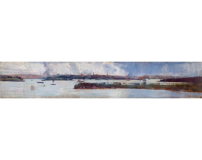 Arthur Streeton, Rain Over Sydney Harbour, 1893 | Art Print | Canvas Print | Fine Art Poster | Art Reproduction | Archival Giclee | Gift