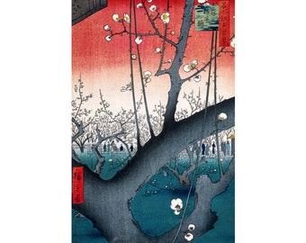 Hiroshige, The Plum Orchard at Kameido, 1857 | Art Print | Canvas Print | Fine Art Poster | Art Reproduction | Archival Giclee | Gift Wrap
