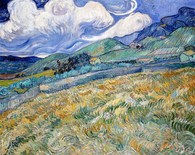 Van Gogh, Landscape from Saint-Rémy, 1889 | Art Print | Canvas Print | Fine Art Poster | Art Reproduction | Archival Giclee | Gift Wrapped