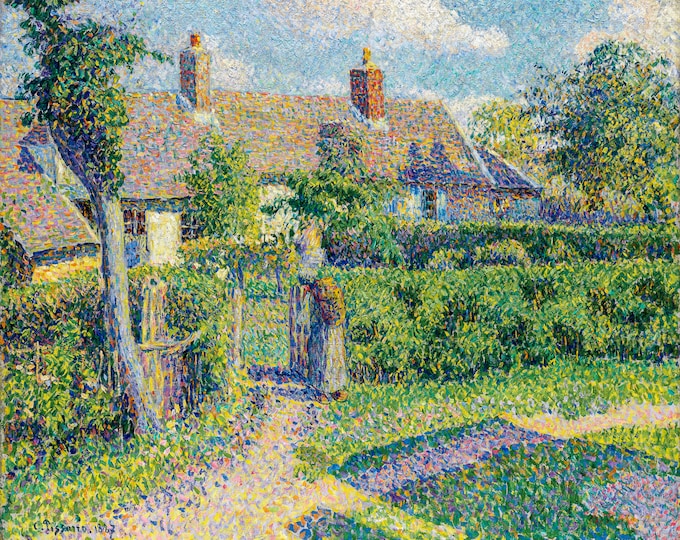 Camille Pissarro, Peasants' houses, Eragny, 1887 | Art Print | Canvas Print | Fine Art Poster | Art Reproduction | Archival Giclee | Gift