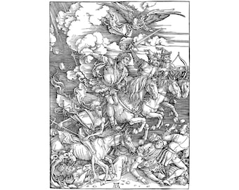 Albrecht Dürer, The Four Horsemen, from The Apocalypse, 1498 | Art Print | Canvas Print | Fine Art Poster | Art Reproduction | Archival