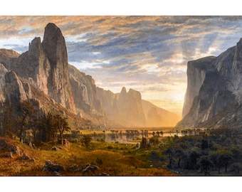 Albert Bierstadt, Looking Down Yosemite Valley, California, 1865 | Art Print | Canvas Print | Fine Art Poster | Art Reproduction | Archival
