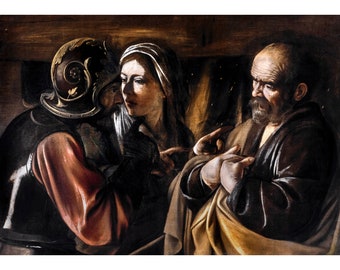Caravaggio, The Denial of Saint Peter, 1610 | Art Print | Canvas Print | Fine Art Poster | Art Reproduction | Archival Giclee | Gift Wrapped