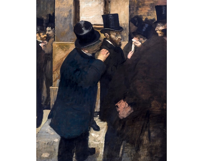 Edgar Degas, Portraits at the Stock Exchange, 1879 | Art Print | Canvas Print | Fine Art Poster | Art Reproduction | Archival Giclee | Gift