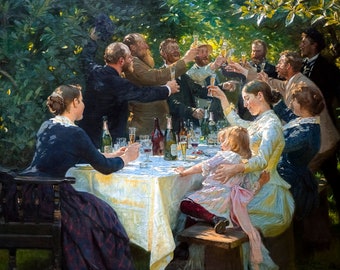 PS Krøyer, Hip, Hip, Hurrah! 1888 | Art Print | Canvas Print | Fine Art Poster | Art Reproduction | Archival Giclee | Gift Wrapped