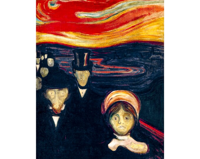 Edvard Munch, Anxiety, 1894 | Art Print | Canvas Print | Fine Art Poster | Art Reproduction | Archival Giclee | Gift Wrapped