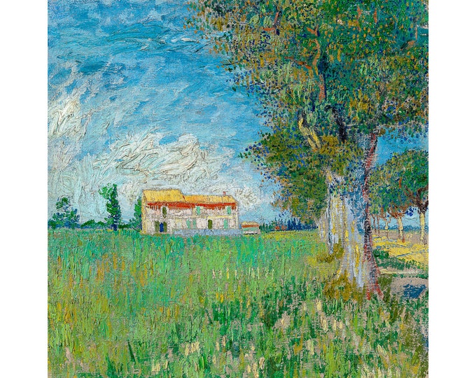 Van Gogh, Farmhouse in a wheat field, 1888 | Art Print | Canvas Print | Fine Art Poster | Art Reproduction | Archival Giclee | Gift Wrapped