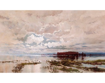 WC Piguenit, The Flood In The Darling, 1890 | Art Print | Canvas Print | Fine Art Poster | Art Reproduction | Archival Giclee | Gift Wrapped