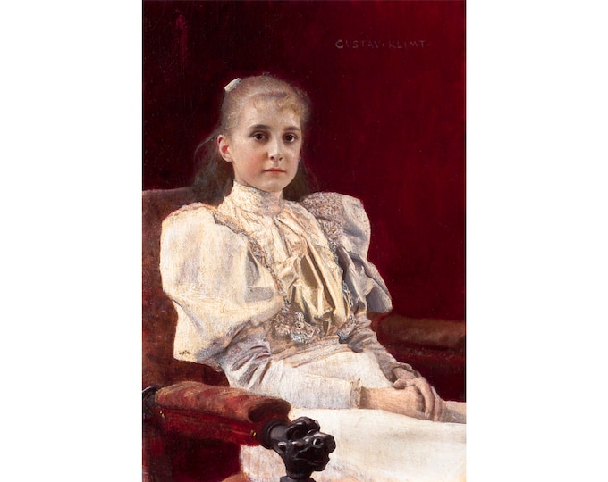 Gustav Klimt, Seated Young Girl, 1894 | Art Print | Canvas Print | Fine Art Poster | Art Reproduction | Archival Giclee | Gift Wrapped