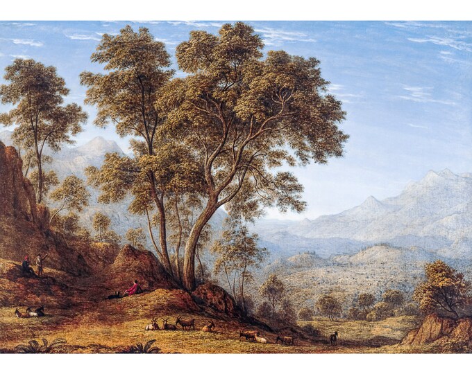 John Glover, My Last view of Italy, Looking from the Alps over Suza, 1835 | Art Print | Canvas Print | Fine Art Poster | Art Reproduction