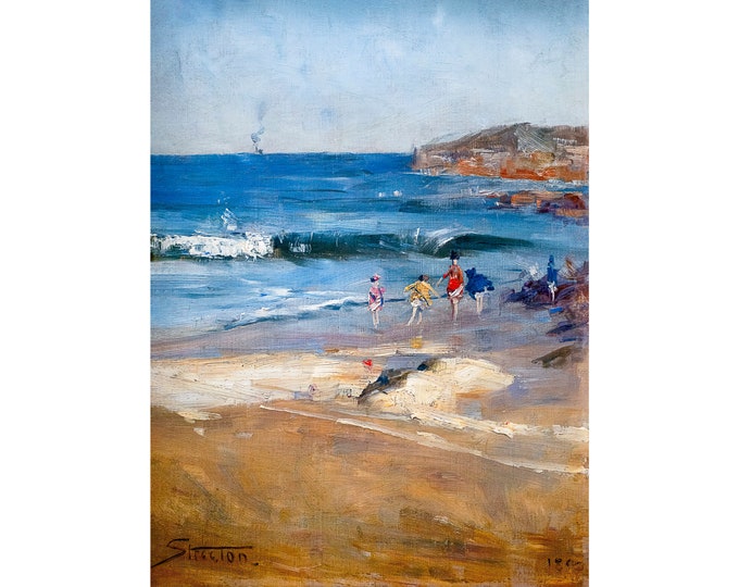 Arthur Streeton, Beach Scene, 1890 | Art Print | Canvas Print | Fine Art Poster | Art Reproduction | Archival Giclee | Gift Wrapped