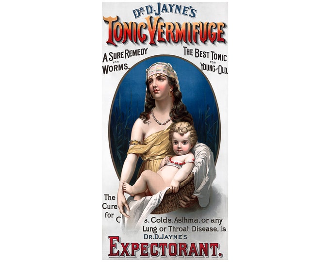 Old Vintage Ad Tonic Expectorant | Art Print | Canvas Print | Fine Art Poster | Art Reproduction | Archival Giclee | Gift Wrapped