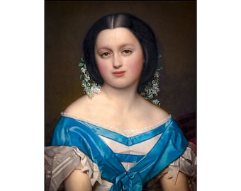 Jozef Van Lerius, Portrait of Henriette Mayer van den Bergh, 1857 | Art Print | Canvas Print | Fine Art Poster | Art Reproduction | Archival