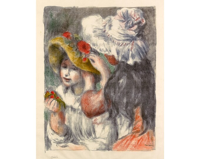Renoir, The Hat Pinned with Flowers, 1898 | Art Print | Canvas Print | Fine Art Poster | Art Reproduction | Archival Giclee | Gift Wrapped