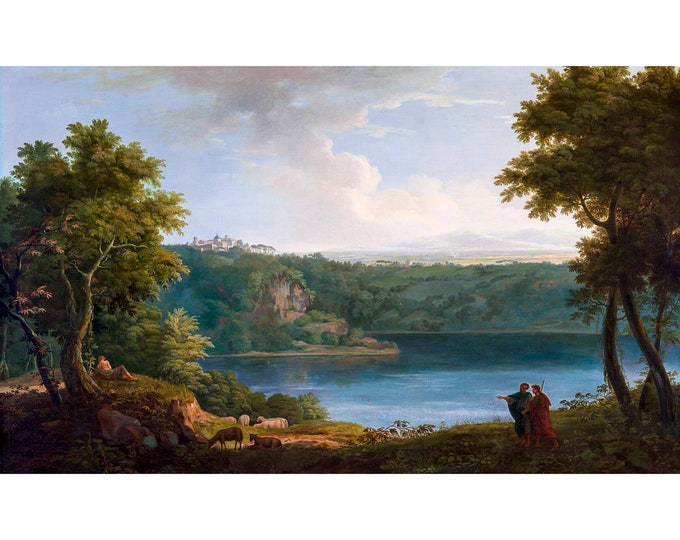 George Lambert, Lake Albano, 1760 | Art Print | Canvas Print | Fine Art Poster | Art Reproduction | Archival Giclee | Gift Wrapped