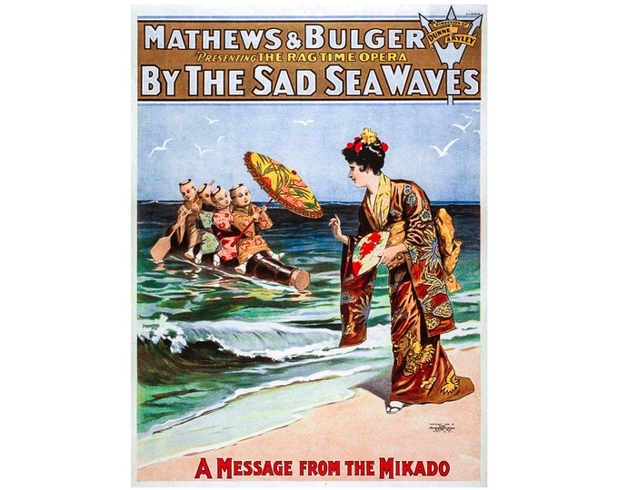 By The Sad Sea Waves, Rag Time Opera, Mathews & Bulger | Art Print | Canvas Print | Fine Art Poster | Art Reproduction | Archival Giclee