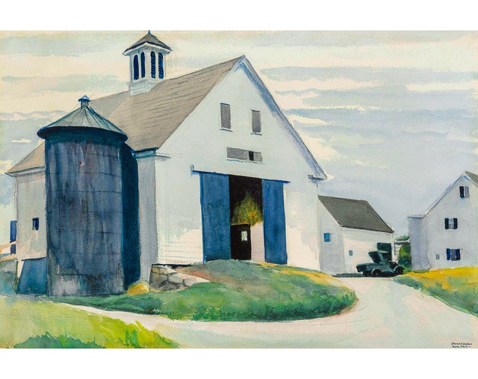Edward Hopper, Barn at Essex, 1929 | Art Print | Canvas Print | Fine Art Poster | Art Reproduction | Archival Giclee | Gift Wrapped