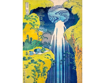 Hokusai, The Amida Falls in the Far Reaches of the Kisokaidō Road, 1832 | Art Print | Canvas Print | Fine Art Poster | Art Reproduction