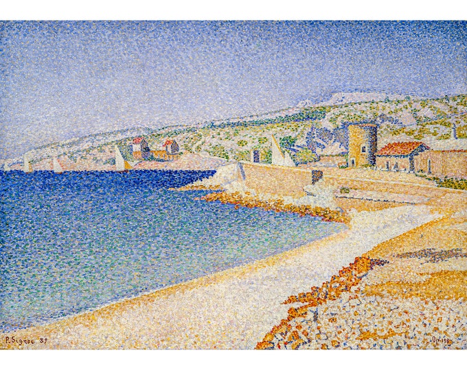 Paul Signac, The Jetty at Cassis, Opus 198, 1889 | Art Print | Canvas Print | Fine Art Poster | Art Reproduction | Archival Giclee | Gift