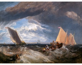J. M. W. Turner, The Junction of the Thames and the Medway, 1807 | Art Print | Canvas Print | Fine Art Poster | Art Reproduction | Archival