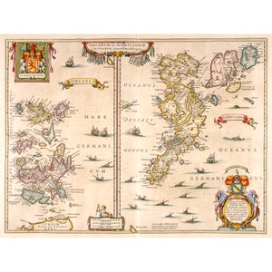 Blaeu, Atlas of Scotland, 1654 | Art Print | Canvas Print | Fine Art Poster | Art Reproduction | Archival Giclee | Gift Wrapped