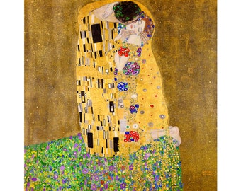 Gustav Klimt, The Kiss, 1908 | Art Print | Canvas Print | Fine Art Poster | Art Reproduction | Archival Giclee | Gift Wrapped