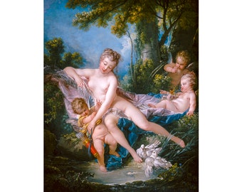 François Boucher - Venus Consoling Love, (1751), Canvas Print or Fine Art Giclee - Enhanced