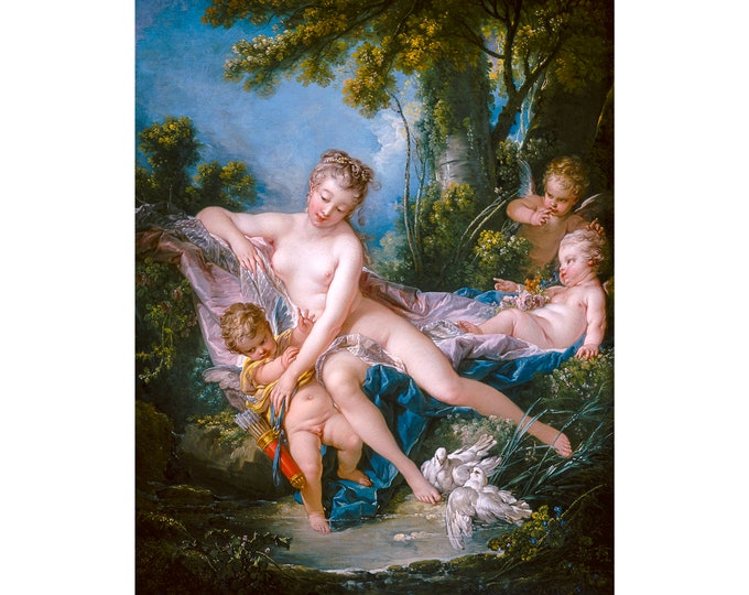 François Boucher, Venus Consoling Love, 1751 | Art Print | Canvas Print | Fine Art Poster | Art Reproduction | Archival Giclee | Gift Wrap